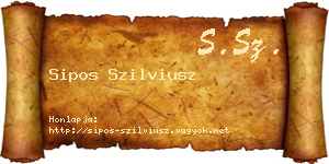 Sipos Szilviusz névjegykártya