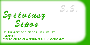 szilviusz sipos business card